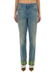 Valentino Denim Pants With Jacquard Edges