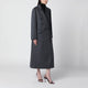 Victoria Beckham Double-Breasted Coat In Grey Mélange Wool And Cashmere
