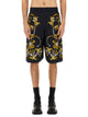 Versace Jeans Couture Shorts With Baroque Outline Print