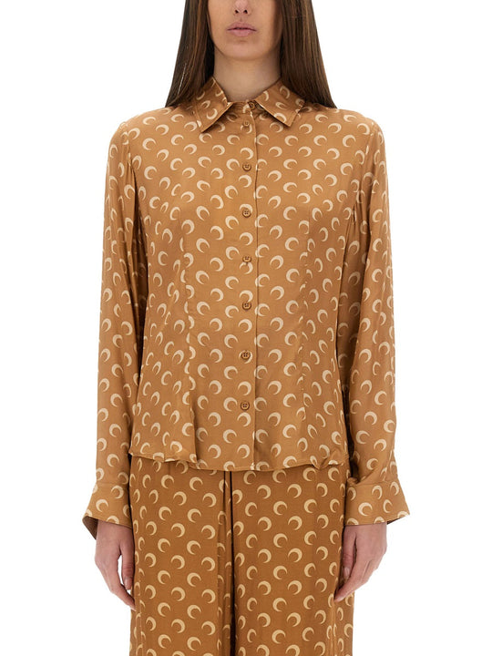Marine Serre "Moon" Satin Shirt