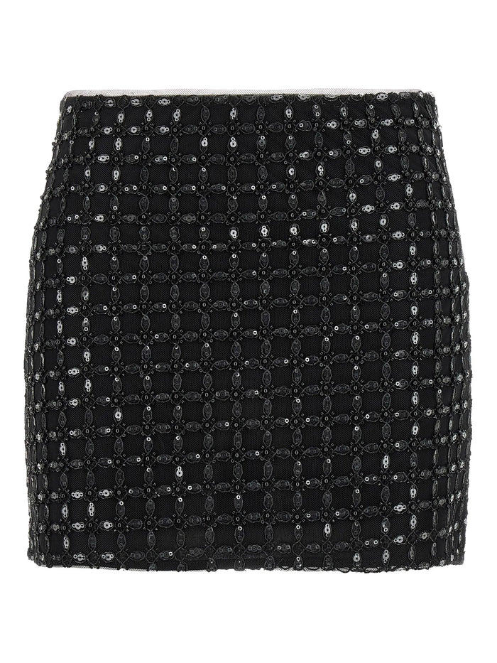 Rotate Birgerchristensen Sequin-Embroidered Mini Skirt