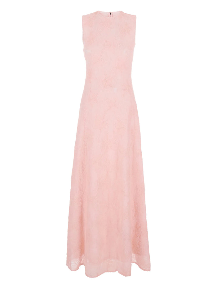 Rotate Birgerchristensen Rotate Pink Embroidered Mesh Maxi Dress