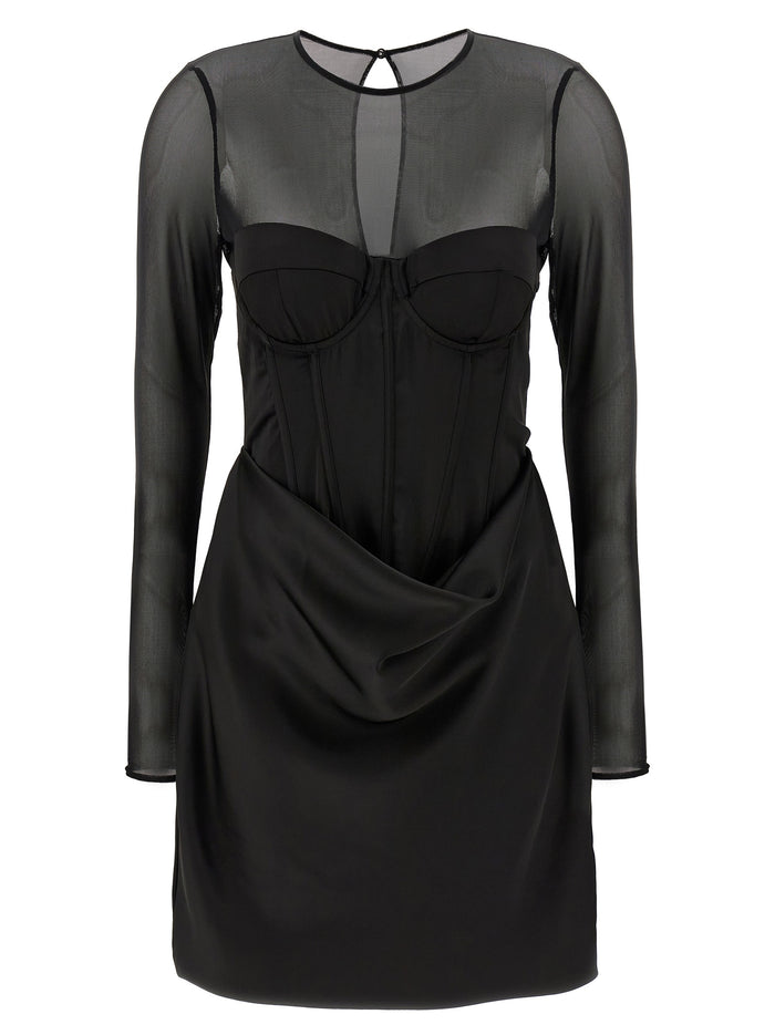Rotate Birger Christensen 'Satin Corset Mini' Dress