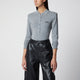 Rotate Birgerchristensen Grey Wool Longsleeve Polo Shirt