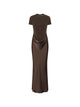 Rotate Birgerchristensen Long Draped Dress With Short Sleeves