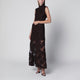 Rotate Dark Brown 3D Flower Dress