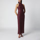 Rotate Burgundy Beaded Maxi Dress