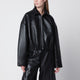 Rotate Black Cropped Leather Jacket