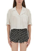 Alexanderwang.t Striped Shirt With Embroidered Logo
