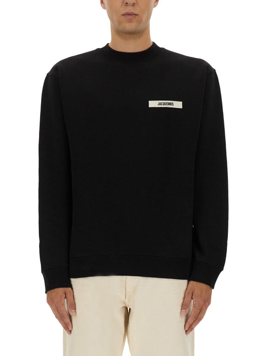 Jacquemus Felpa Con Logo In Gros-Grain