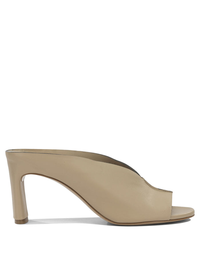 Del Carlo Beige Calf Leather Leather Heeled Shoes