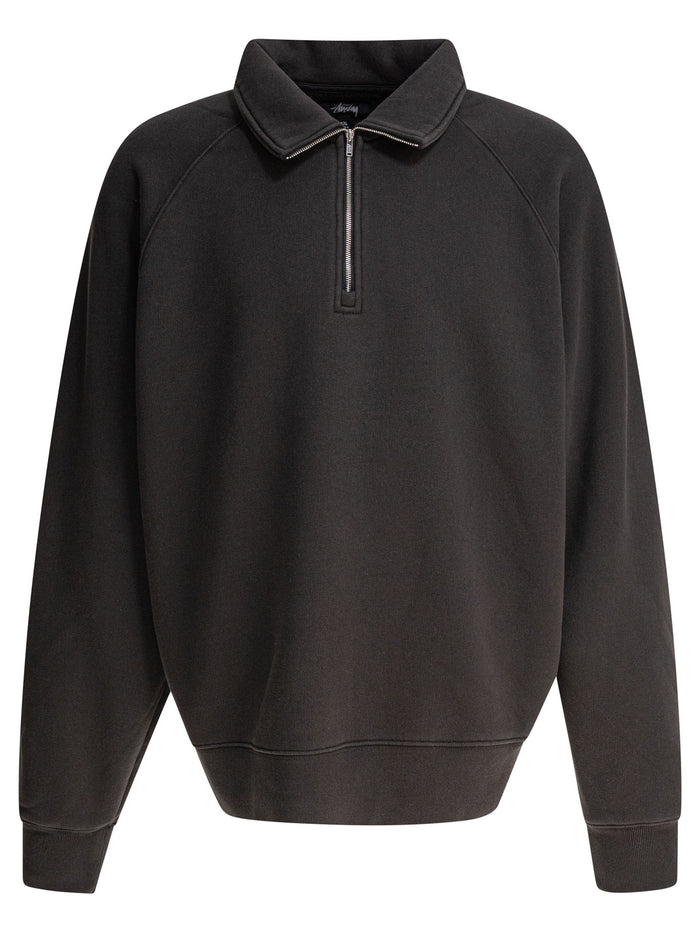 Stussy Washed Black Cotton Blend Sweatshirt