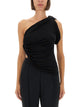 Rick Owens Lilies Draped One-Shoulder Top