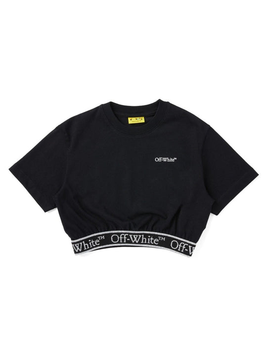 Off-White Crop T-Shirt With Logo
