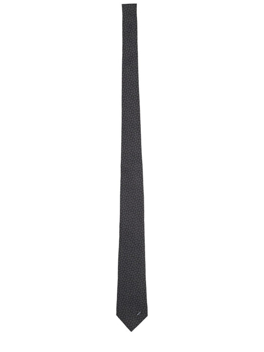 Gucci Silk Tie With Clamps