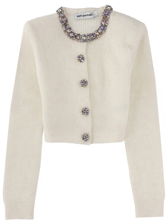 Self-Portrait Cardigan With "Diamanté" Detail