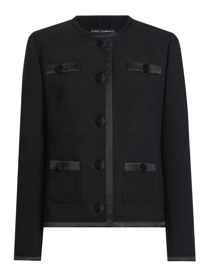 Dolce & Gabbana Double Crepe Single-Breasted Jacket