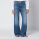 Mother Hit Shuffle Washed Blue Wide-Leg Jeans