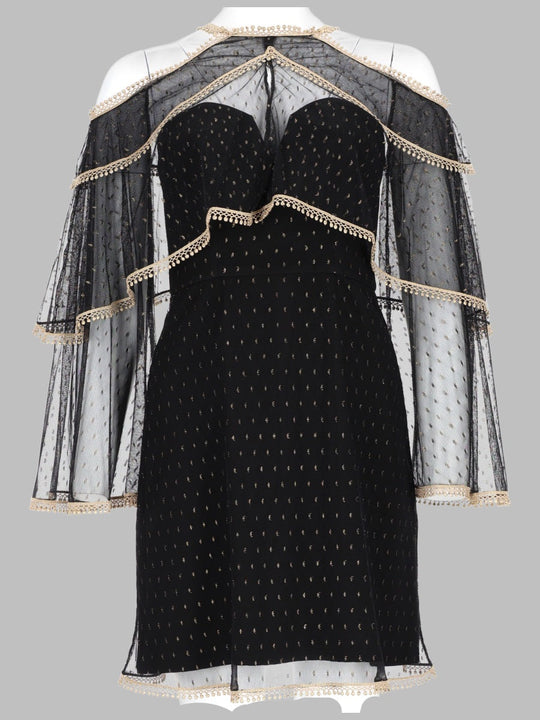 Thurley Abito Con Cappa In Tulle Plumetis