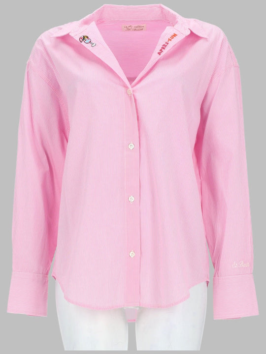Mc2 Saint Barth Camicia A Righe Con Ricamo