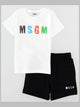 Msgm Set Jersey T-Shirt Strecth Fleece Bermuda Boy