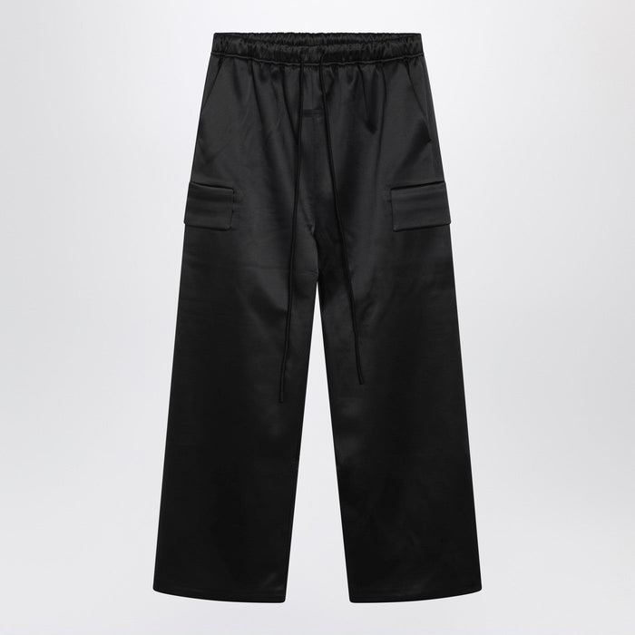 Fear Of God Essentials Black Satin Cargo Trousers