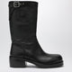 Dries Van Noten Black Leather Biker Boots