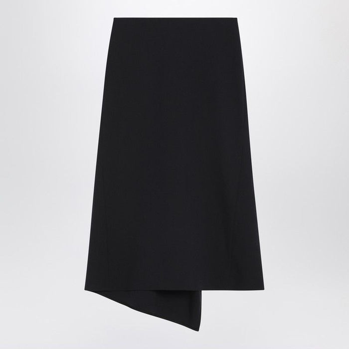Victoria Beckham Navy Blue Skirt In Wool Blend