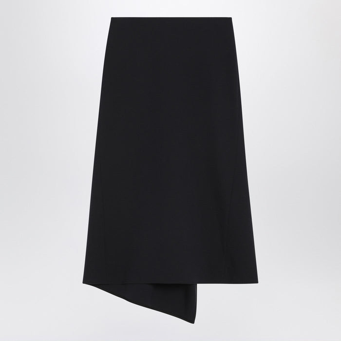 Victoria Beckham Navy Blue Skirt In Wool Blend