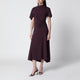 Victoria Beckham Blackcurrant Black Draped Midi Dress