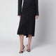 Victoria Beckham Pressed Midi Skirt In Dark Grey Wool And Mohair