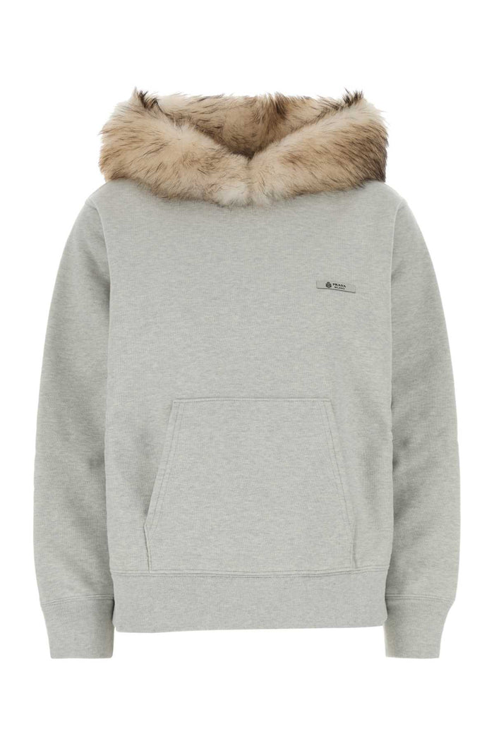 Prada Light Grey Cotton Sweatshirt