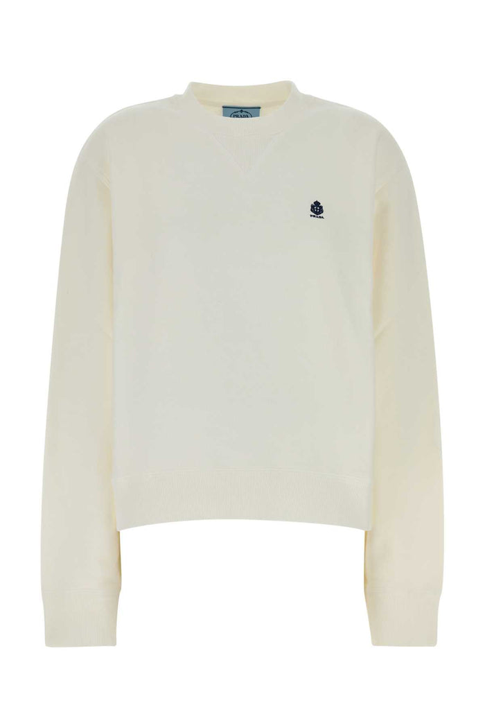 Prada White Cotton Sweatshirt