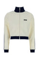 Prada Blue And White Zip-Up Logo Jacket