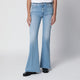 Mother The Doozy Flared Trousers In Light Blue Denim