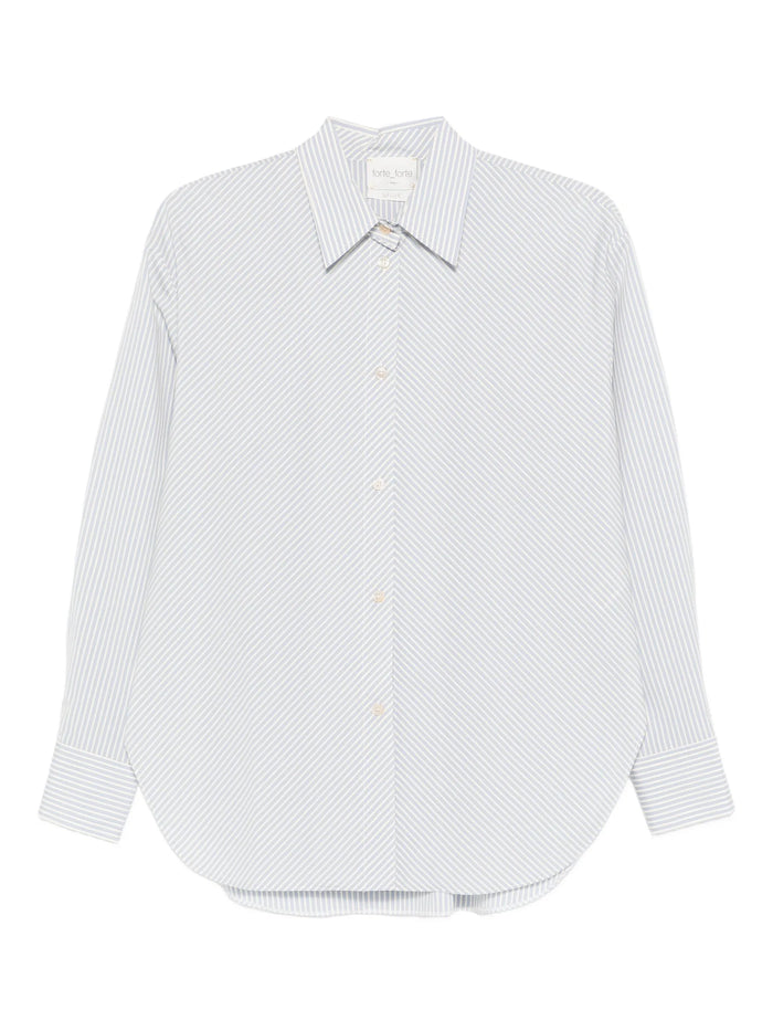 Forte Forte Ceruleo Froisse Cotton Stripe Shirt