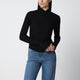 Victoria Beckham Georgia Ribbed Sweater In Black Merino Wool