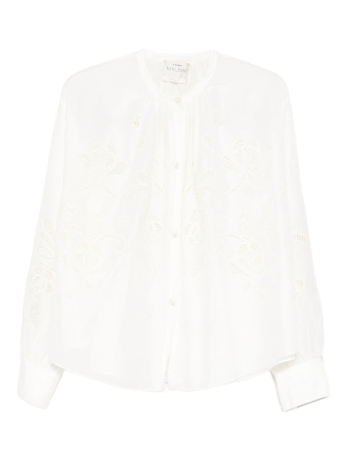 Forte Forte Avorio Lunamaris Embroidery Cotton Silk