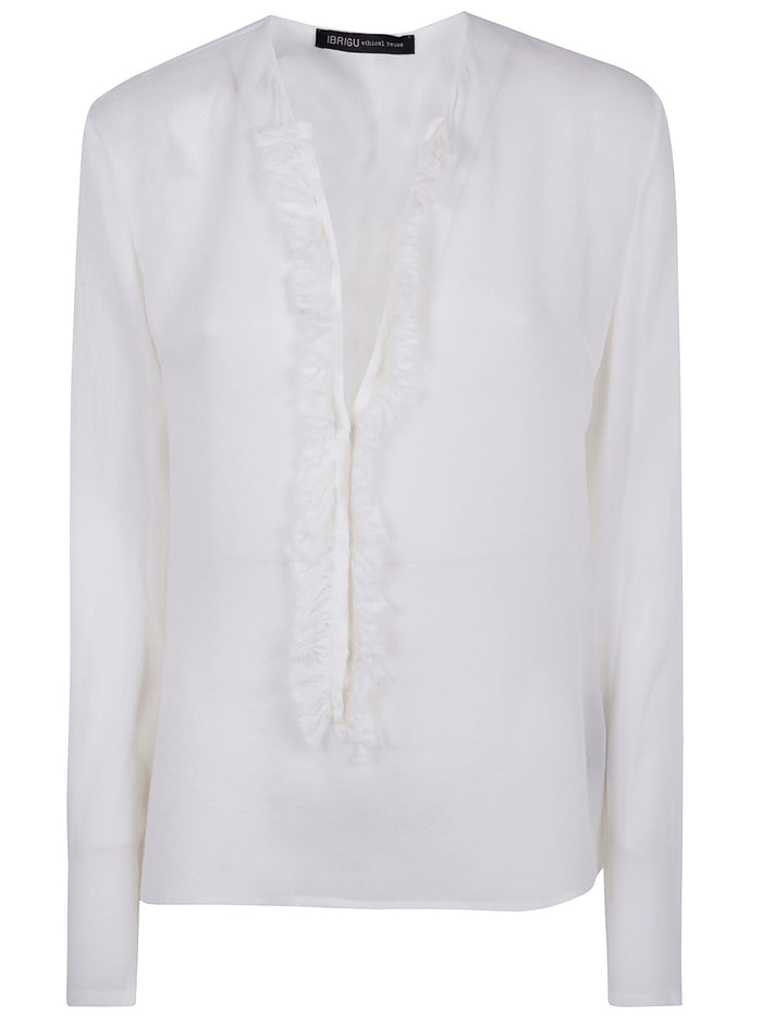 Ibrigu Silk Shirt With Ruffles