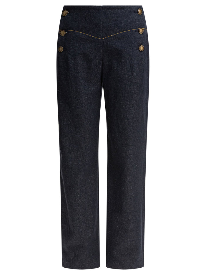 Ines De La Fressange Blue Viscose Trousers