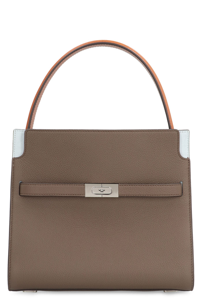 Tory Burch Mud Leather Double Lee Radziwill Hand Bag