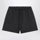 Fear Of God Essentials Black Cotton Shorts With Logo Embroidery