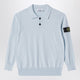 Stone Island Light Blue Cotton Knit Polo