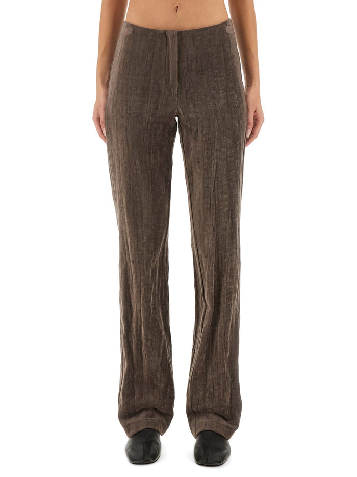 Alysi Velvet Crinkle Slim Pants