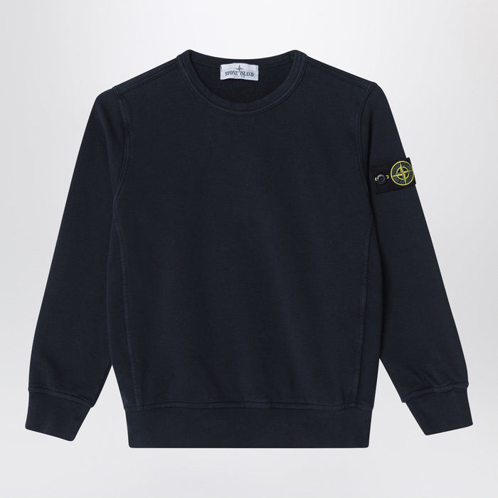Stone Island Navy Blue Cotton Crewneck Sweatshirt