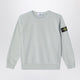 Stone Island Pearl Grey Cotton Crewneck Sweatshirt