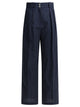 Ines De La Fressange Blue Linen Trousers