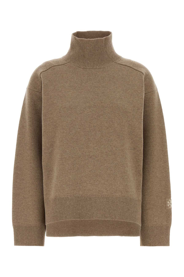 Tory Burch Embroidered-Logo High-Neck Sweater