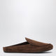 Vinny's Donnie Mules In Brown Suede Leather