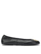 Tory Burch Black Leather Blend Ballerinas